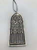Gothic Cathedral Arch Ornament, Pewter Finish | Unique Gothic Home Decor | Resin Medieval Architecture, Gothic Ornament Holiday Decor