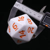 55mm Titan d20 (White with Orange) Huge d20 for DND RPG