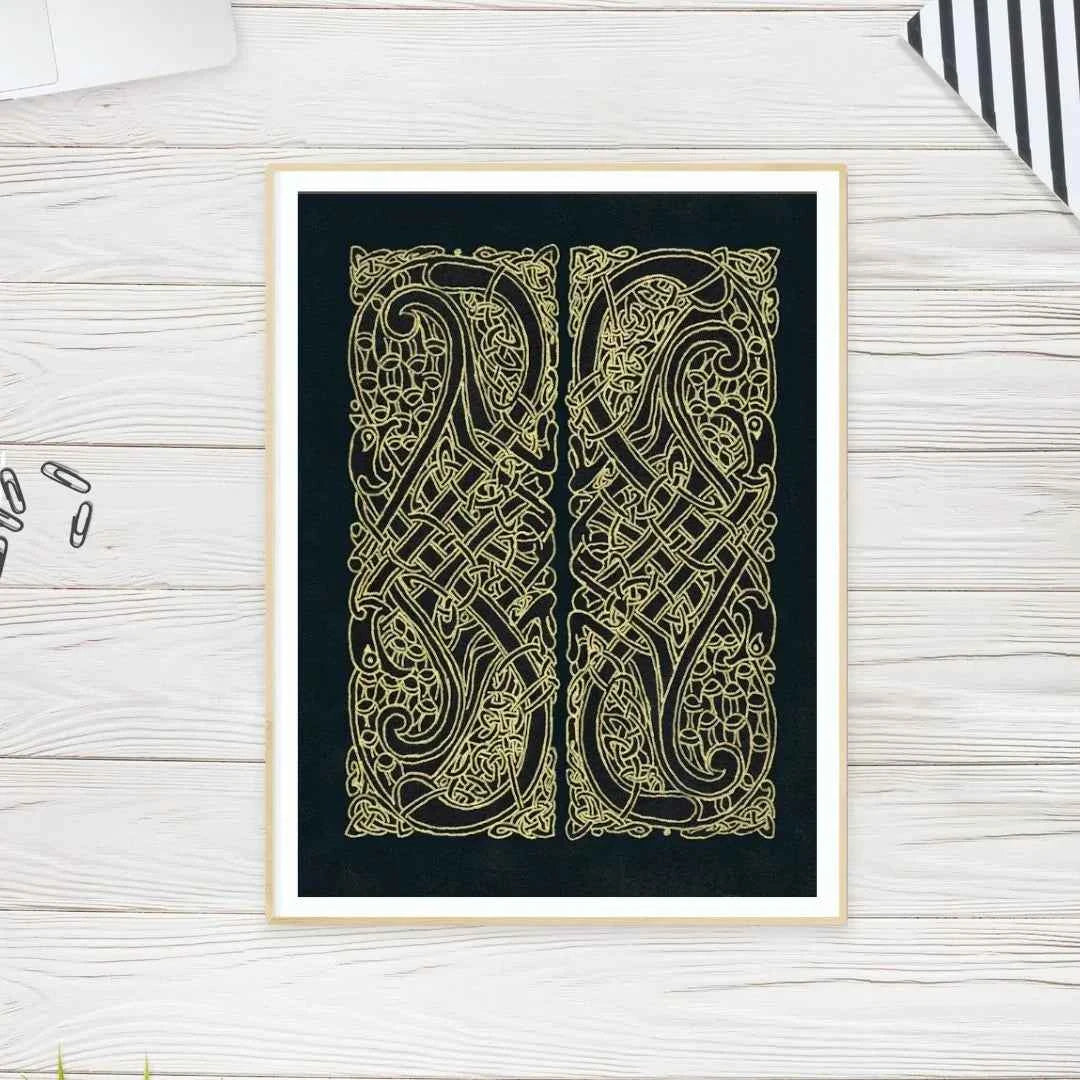 Celtic Knot Intertwined Birds Fine Art Print Book of Kells