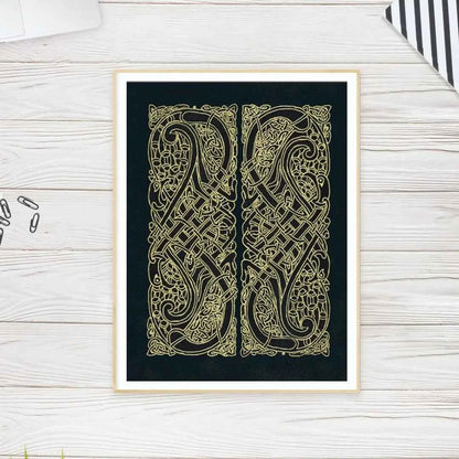 Celtic Knot Intertwined Birds Fine Art Print Book of Kells