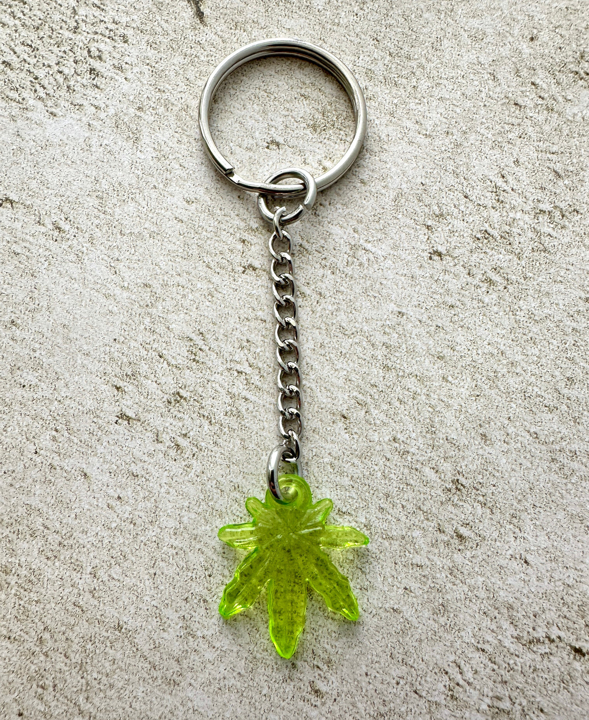 Cannabis Leaf Keychain, Weed Marijuana Stoner Bag Charm Keychain