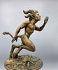 Running Satyr Statue, Hand Painted Resin Sculpture | Mythical Creature Figurine | Unique Legendary Faun Figurine. Fantasy Art Decor