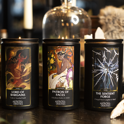 Cantrip Candles Ozul The Sentient Forge 16oz - D&D Deity Candle