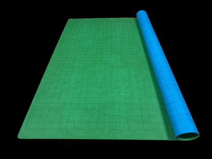 [Preorder] Megamat® 1" Reversible Blue-Green/Black-Grey Squares/Hexes (34½" x 48" Playing Surface) [Multiple Options]