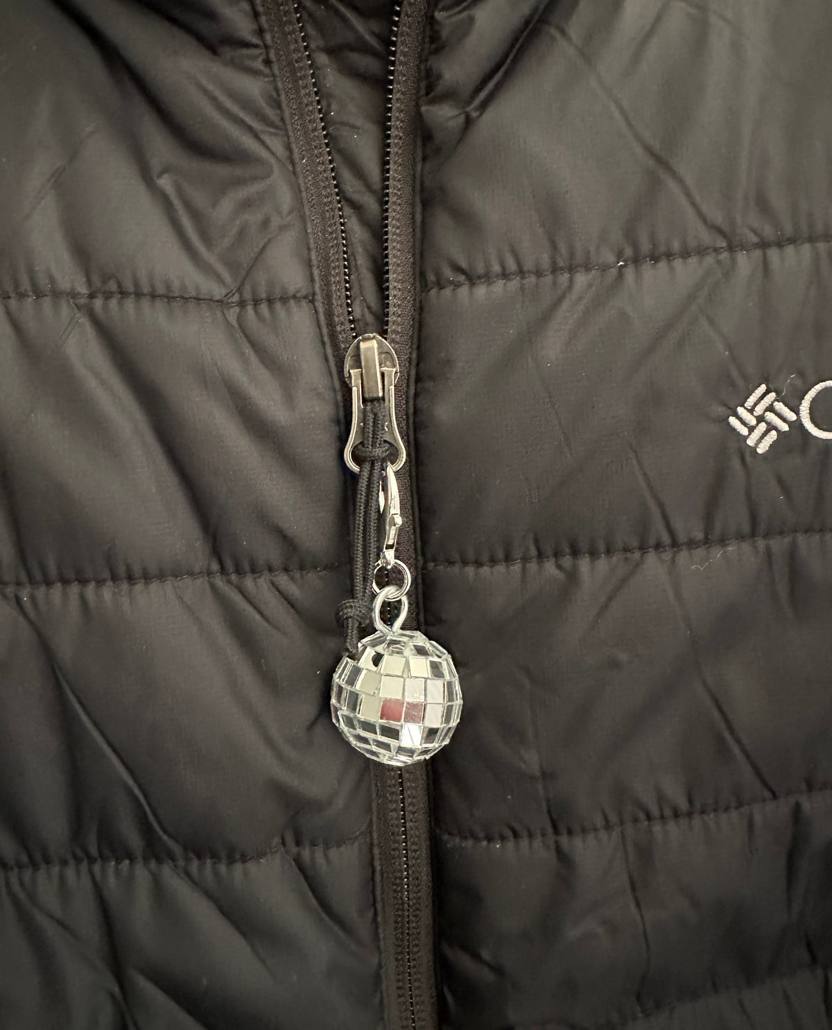 Retro Disco Ball Zipper Pull Bag Charm Keychain