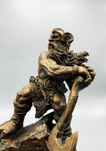Frost Giant Statue, Hand Painted Resin Sculpture | Mythical Viking Creature Figurine | Legendary Norse Mythology Figurine. Fantasy Art Decor