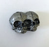 Conjoined Twins Skull  Magnet, Hand Painted Resin Sculpture | Gothic Fantasy Decor | Conjoined Skull Magnet for Fantasy and Gothic Decor