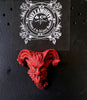 Krampus Magnet, Version 3, Hand Painted Resin Sculpture | Mythic Fantasy Decor | Krampus Head Magnet for Dark Fantasy and Gothic Decor
