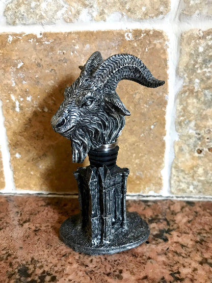 Goat Head Wine Stopper – Baphomet Gothic Resin Barware