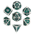 Silver Green Dragon Metal Dice Set