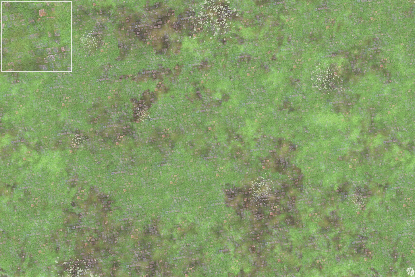 Mats by Mars: Overgrown Cobbles v1.0 Tabletop Wargaming Play Mat