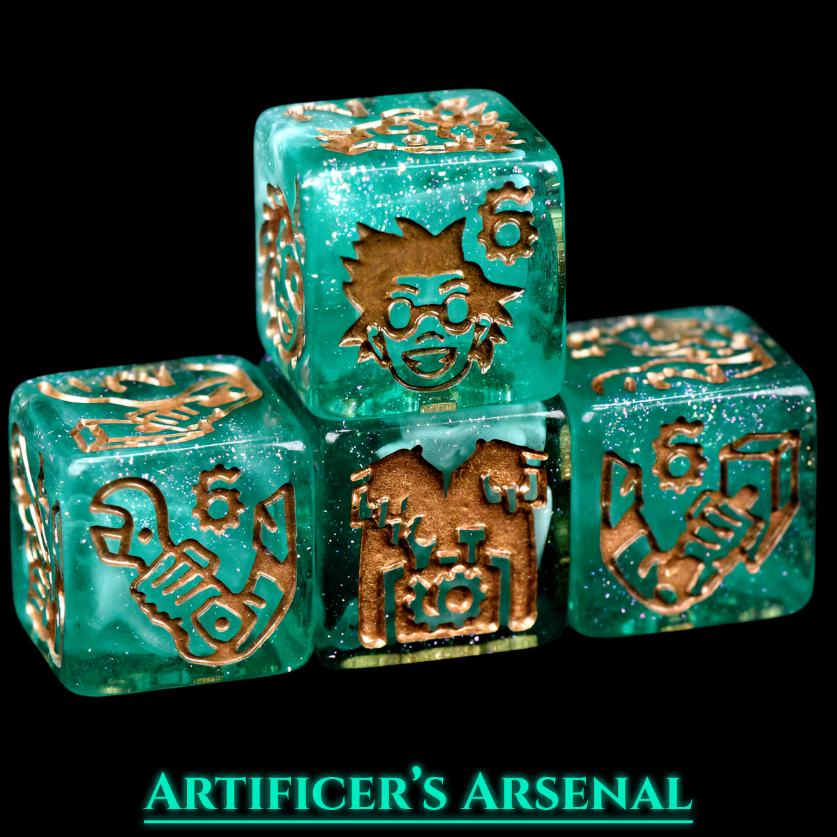 Artificer's Arsenal Dice Set | Steampunk D&D Dice by Revenant Foundry