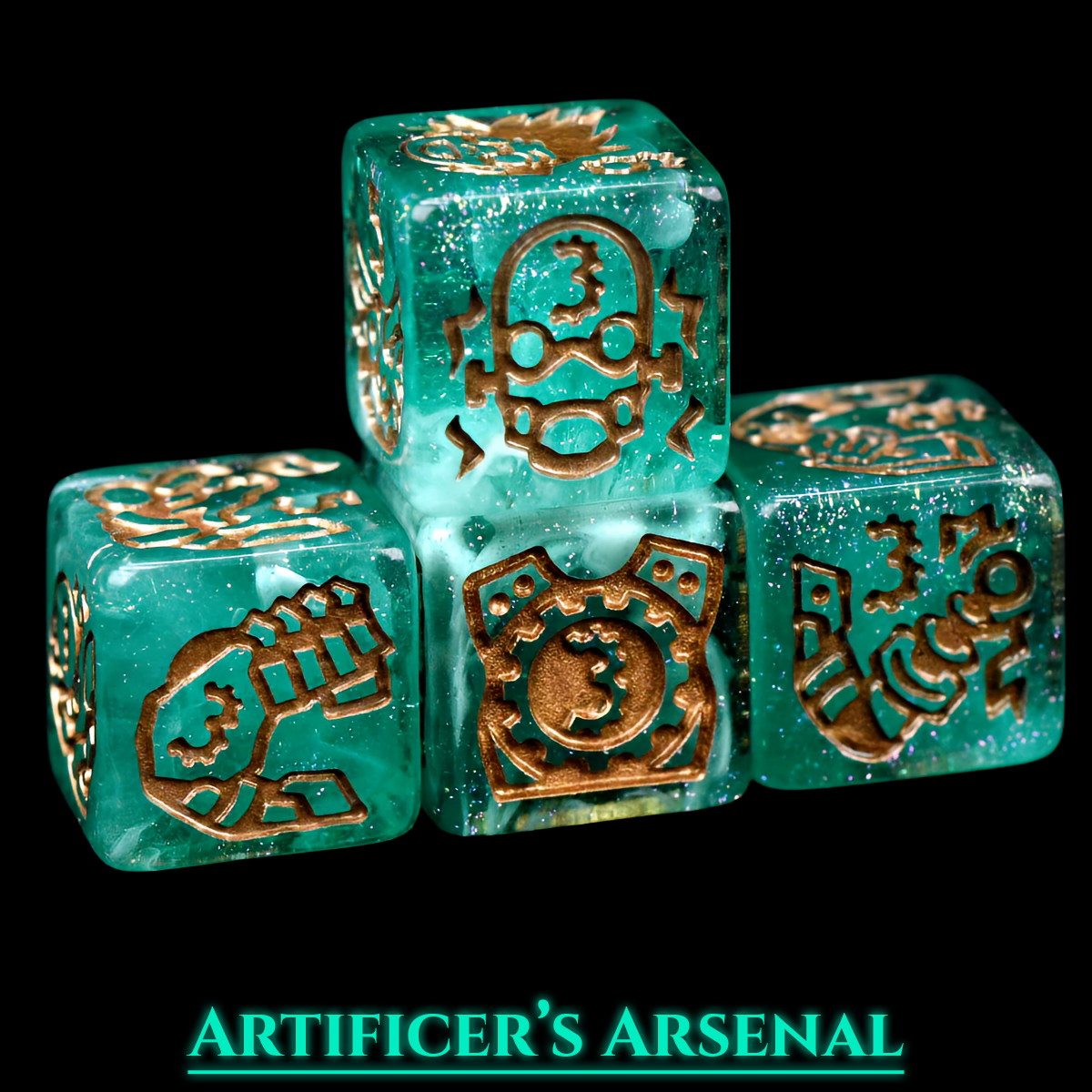 Artificer's Arsenal Dice Set | Steampunk D&D Dice by Revenant Foundry