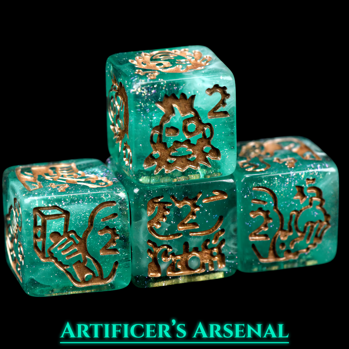 Artificer's Arsenal Dice Set | Steampunk D&D Dice by Revenant Foundry