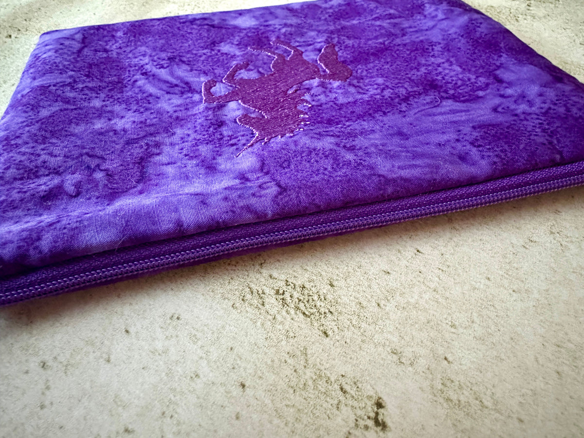 Unicorn Tarot Card Bag – Padded Batik Zipper Pouch for Tarot & Oracle Decks
