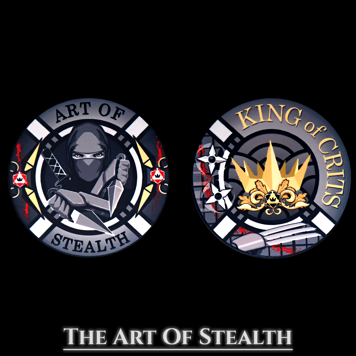 Art of Stealth Dice Set | Black Resin D&D Dice by Revenant Foundry