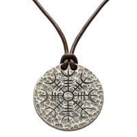 Silver Helm of Awe Coin Necklace - .999 Fine Silver - Aegishjalmur - Warrior's Stave Viking Coinage