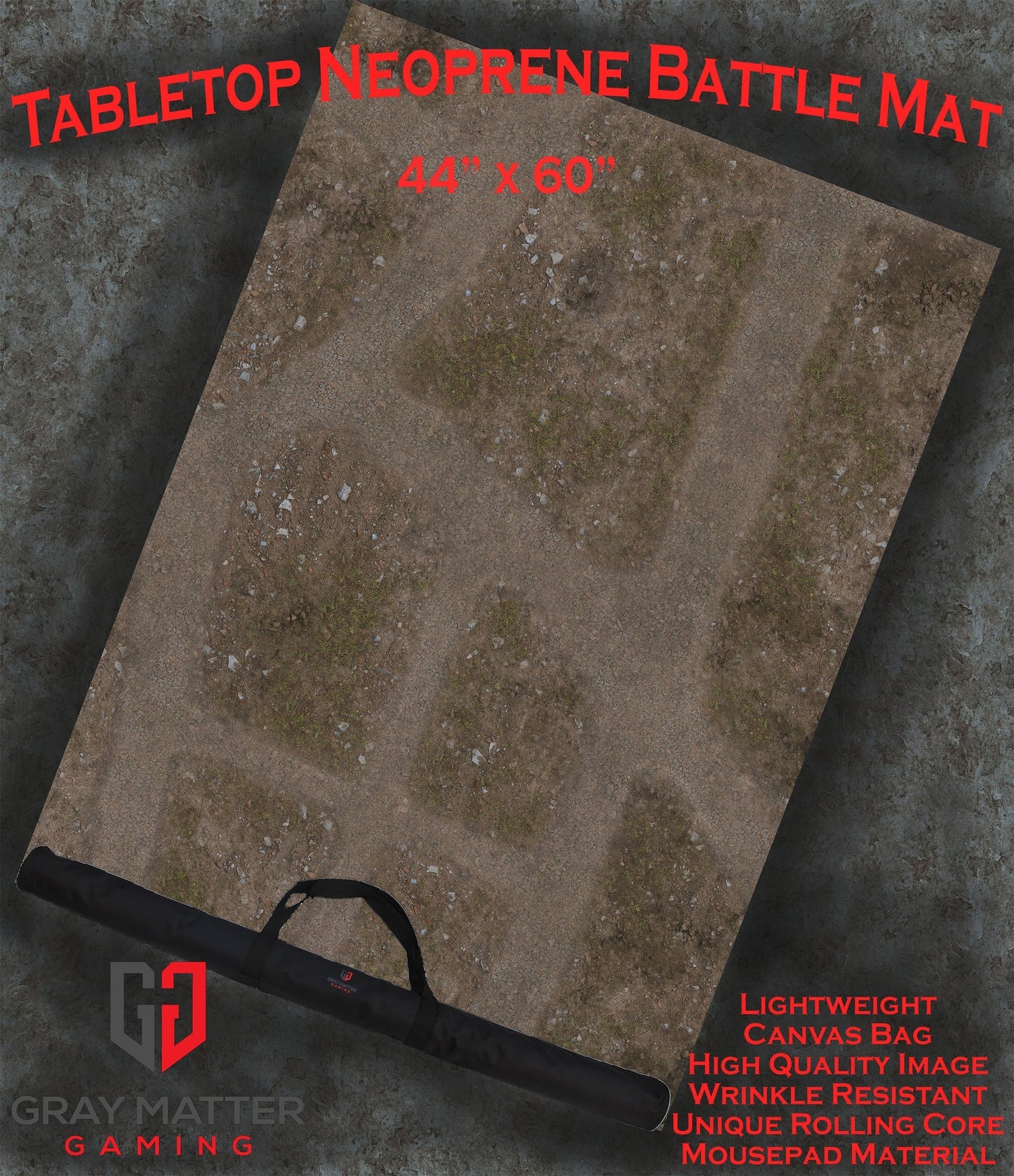 Abandoned Town | Neoprene Battle Mat with Bag | Baron of Dice