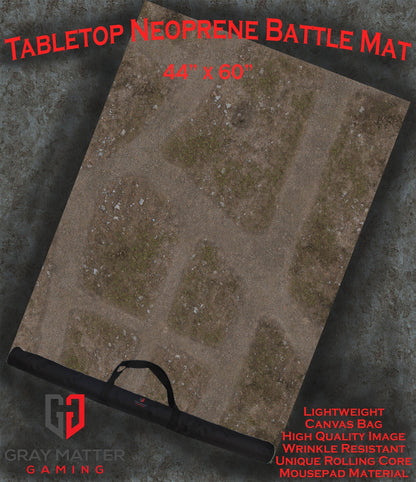 Abandoned Town | Neoprene Battle Mat with Bag | Baron of Dice