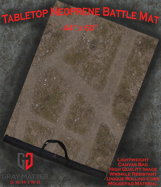 Abandoned Town | Neoprene Battle Mat with Bag | Baron of Dice