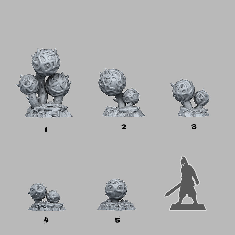 3D Printed Fantastic Plants and Rocks Alien Cactus 28mm - 32mm D&D Wargaming