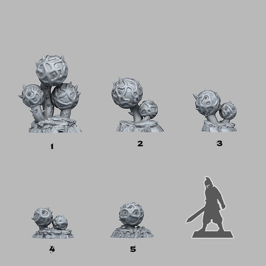 3D Printed Fantastic Plants and Rocks Alien Cactus 28mm - 32mm D&D Wargaming