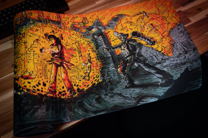 "Golden Aura" — Rust Deskmat