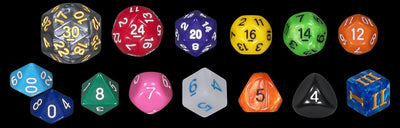 Specialty 14 Unusual DCC Dice Set - Multi-Color / Rainbow