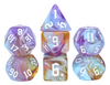 Amethyst Sunset RPG Dice Set | 7-Piece Polyhedral Dice for TTRPGs