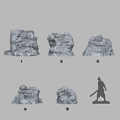3D Printed Fantastic Plants and Rocks Ancient Magic Stairs 28mm - 32mm D&D Wargaming