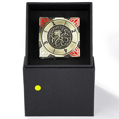 Cool Table Game Dice Spinner: 7-in-1 Metal Solid Cube Six-Sided Circular Spinning Roulette Dice