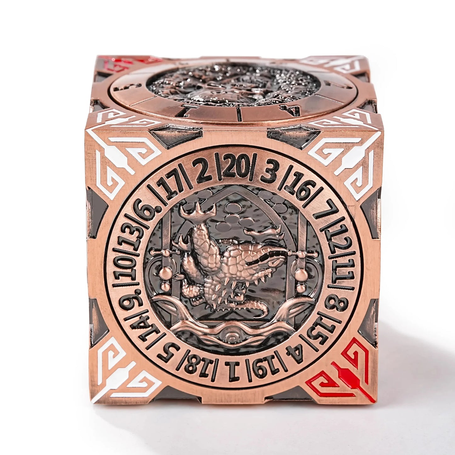 Cool Table Game Dice Spinner: 7-in-1 Metal Solid Cube Six-Sided Circular Spinning Roulette Dice