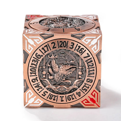 Cool Table Game Dice Spinner: 7-in-1 Metal Solid Cube Six-Sided Circular Spinning Roulette Dice