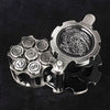 Unique dnd revolver dice set: 7 cool metal dnd bullet dice in the rotating revolver cylindrical magazine