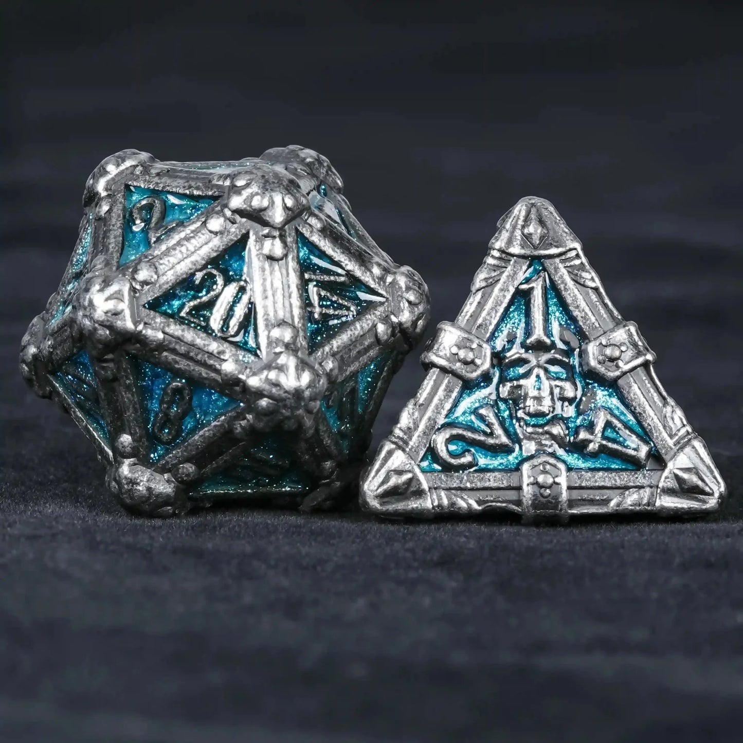 DND Dice - Skull Series Metal Dice Set