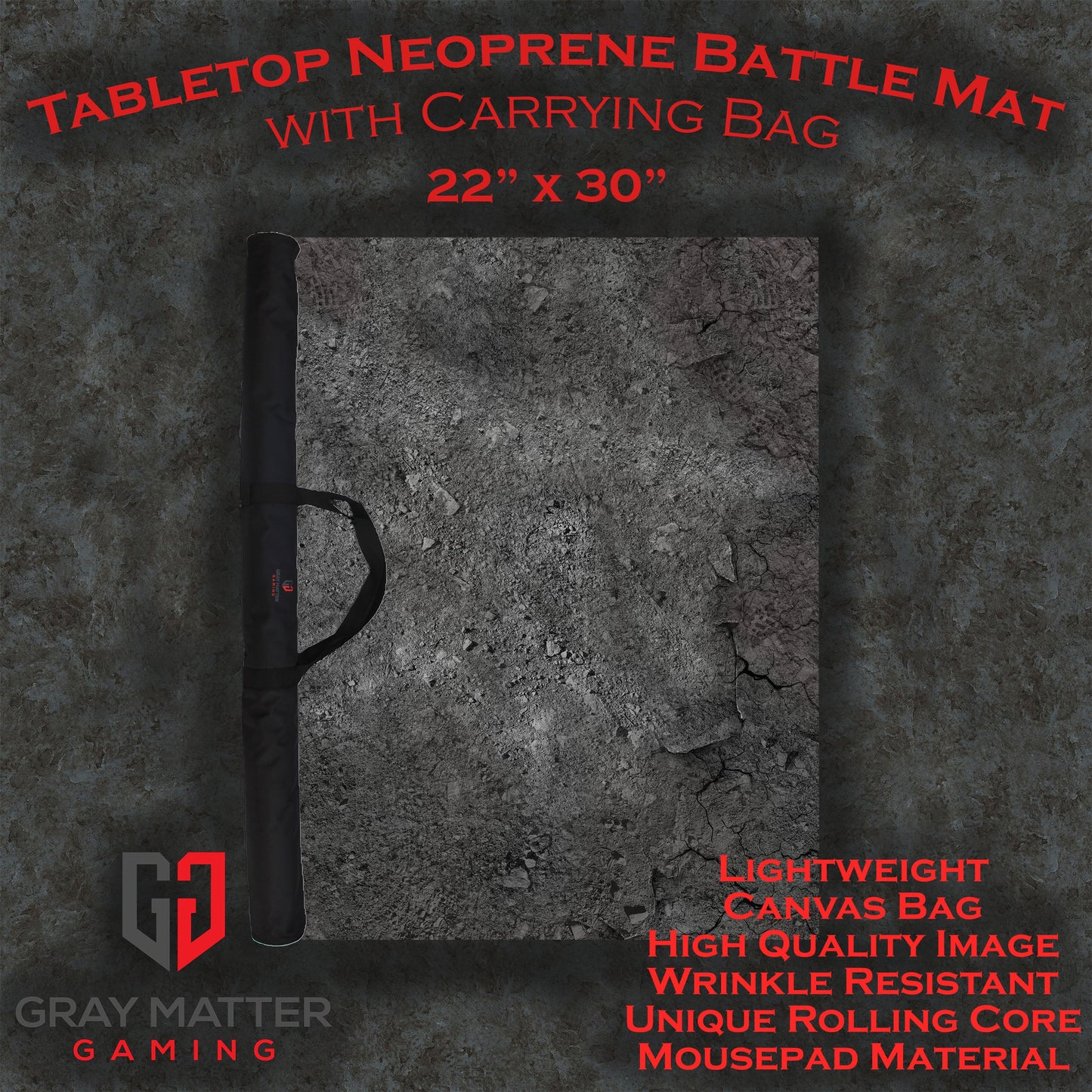 Ashen Wastelands – Neoprene Battle Mat for Warhammer, D&D & More