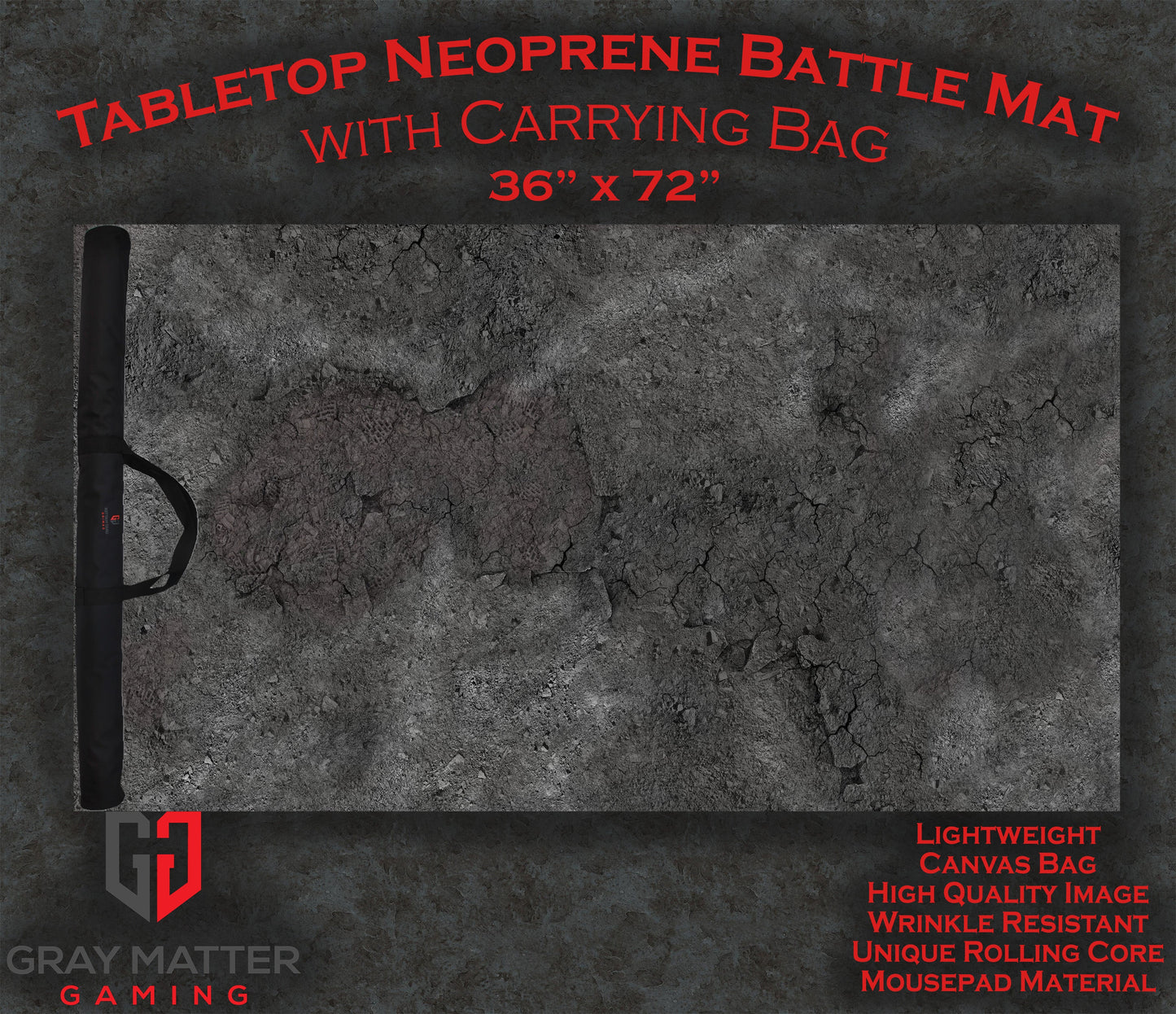 Ashen Wastelands – Neoprene Battle Mat for Warhammer, D&D & More