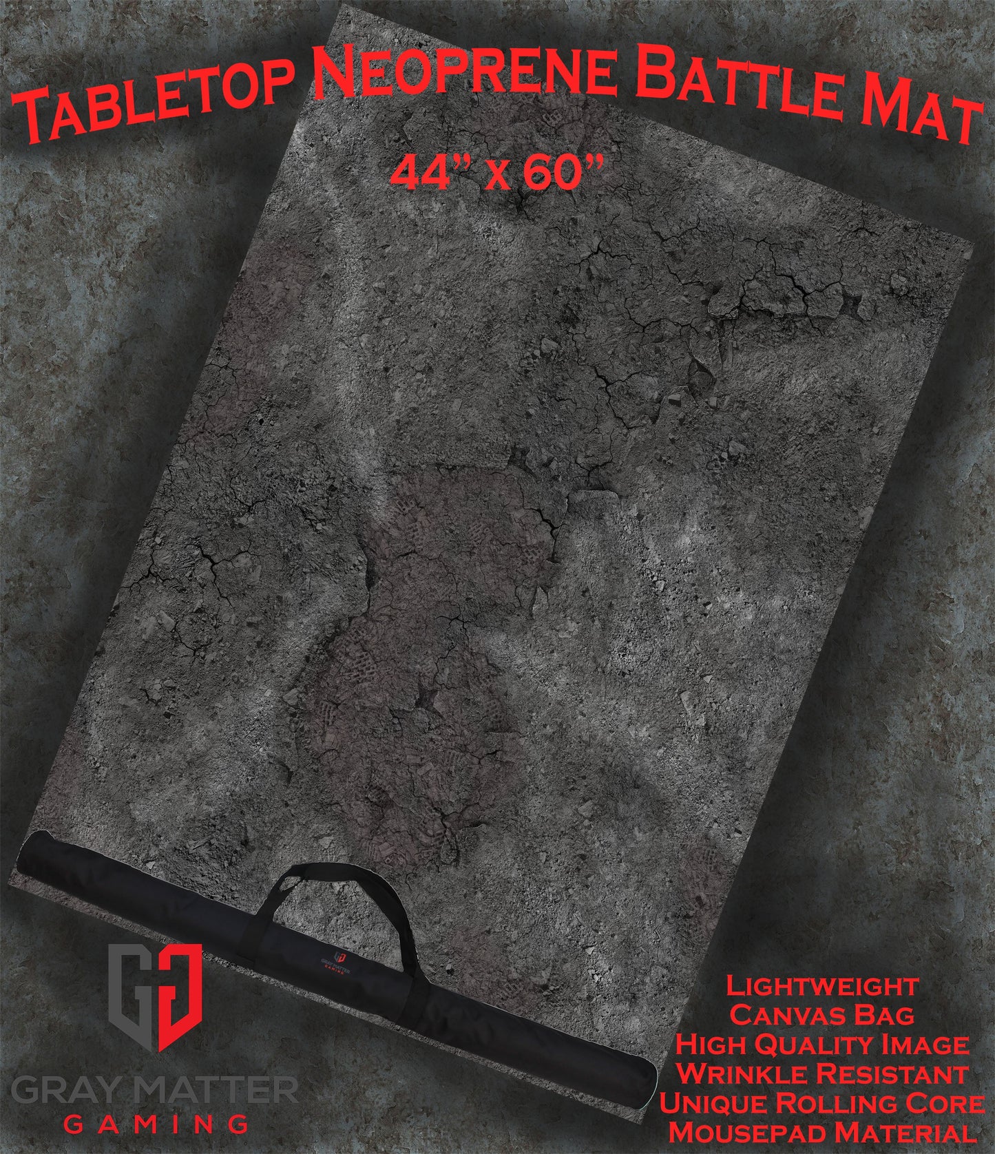Ashen Wastelands – Neoprene Battle Mat for Warhammer, D&D & More
