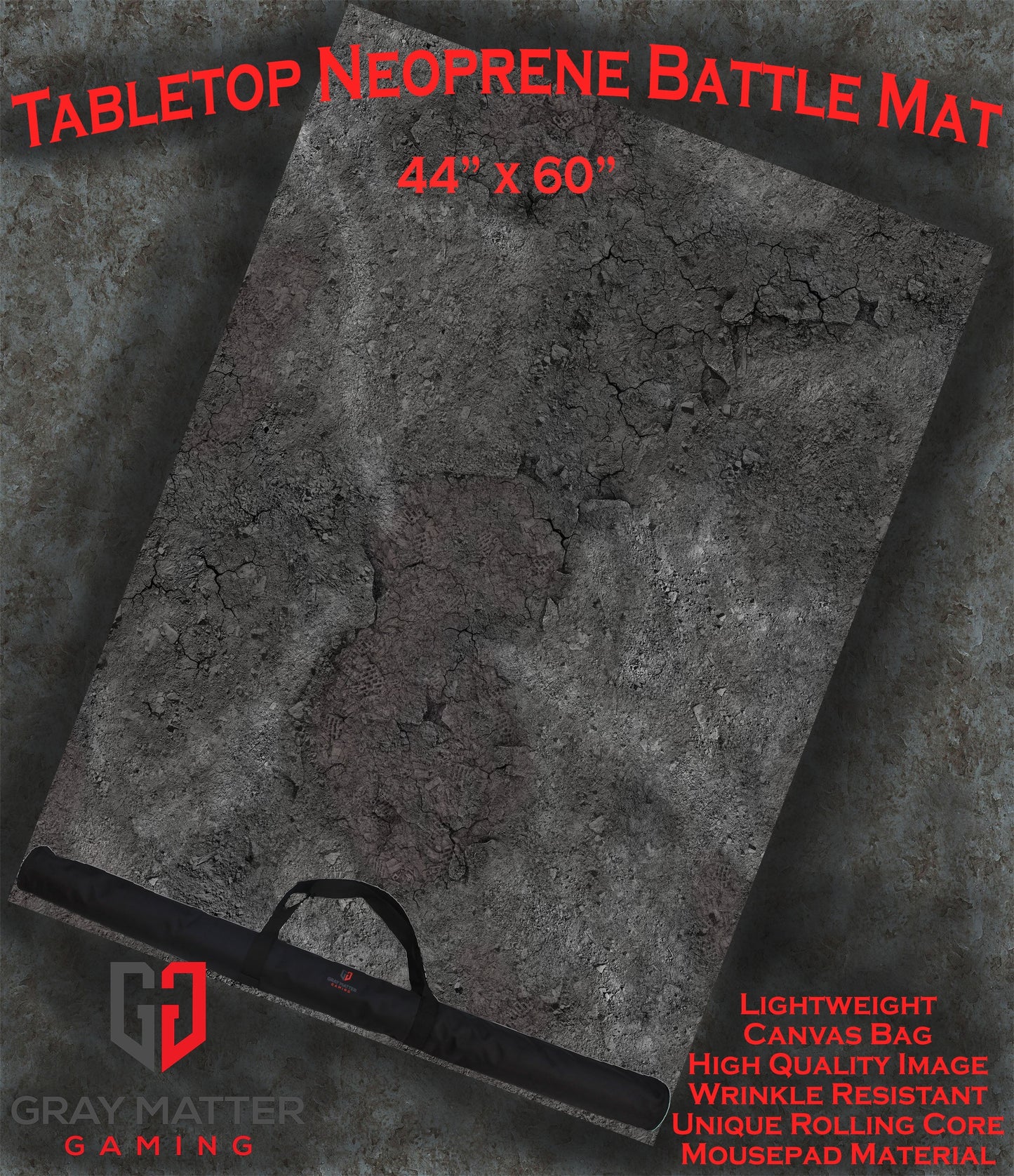 Ashen Wastelands | Neoprene Battle Mat with Bag | Baron of Dice
