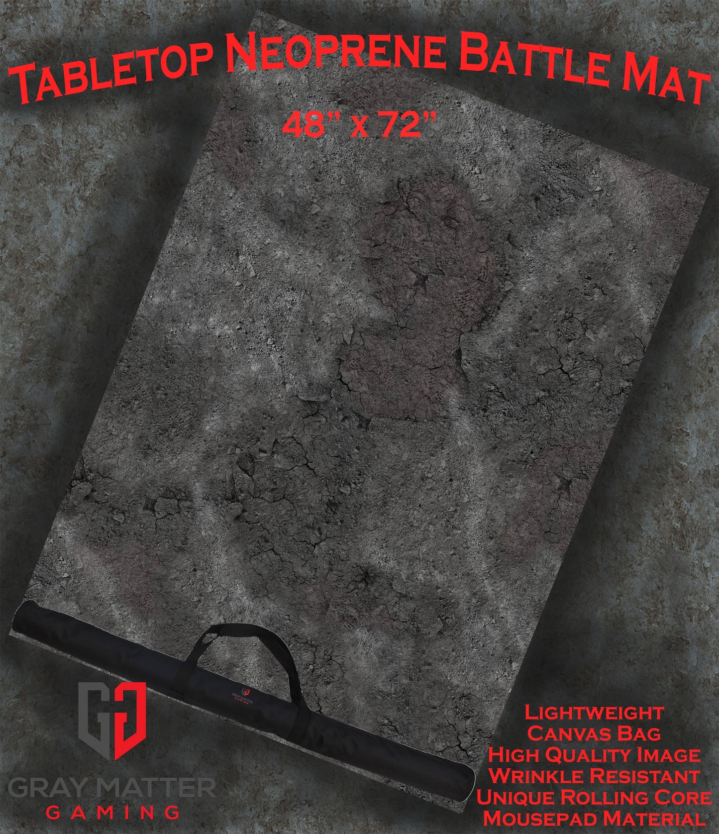 Ashen Wastelands – Neoprene Battle Mat for Warhammer, D&D & More