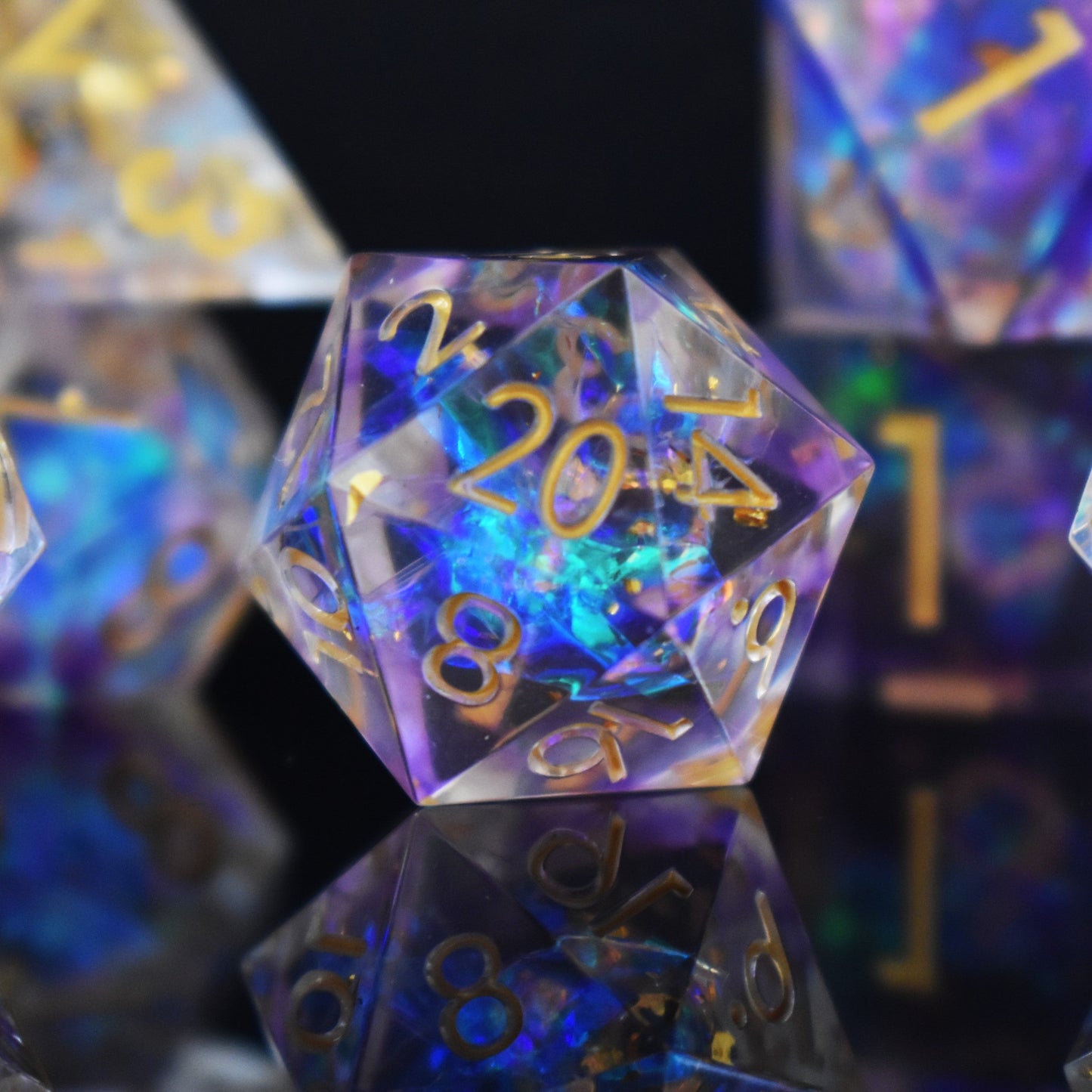 Astral Projection Sharp-Edged Resin Dice Set – 7-Piece Polyhedral RPG Dice