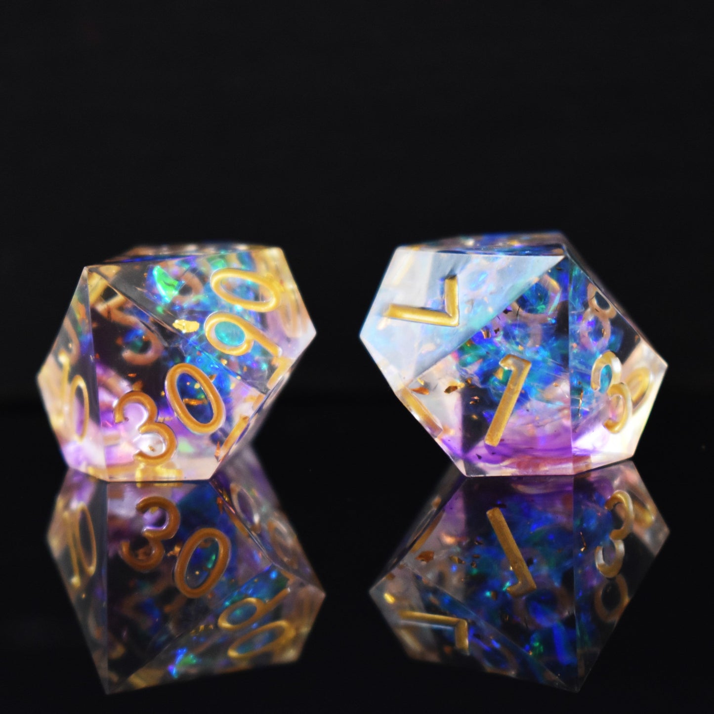Astral Projection Sharp-Edged Resin Dice Set – 7-Piece Polyhedral RPG Dice
