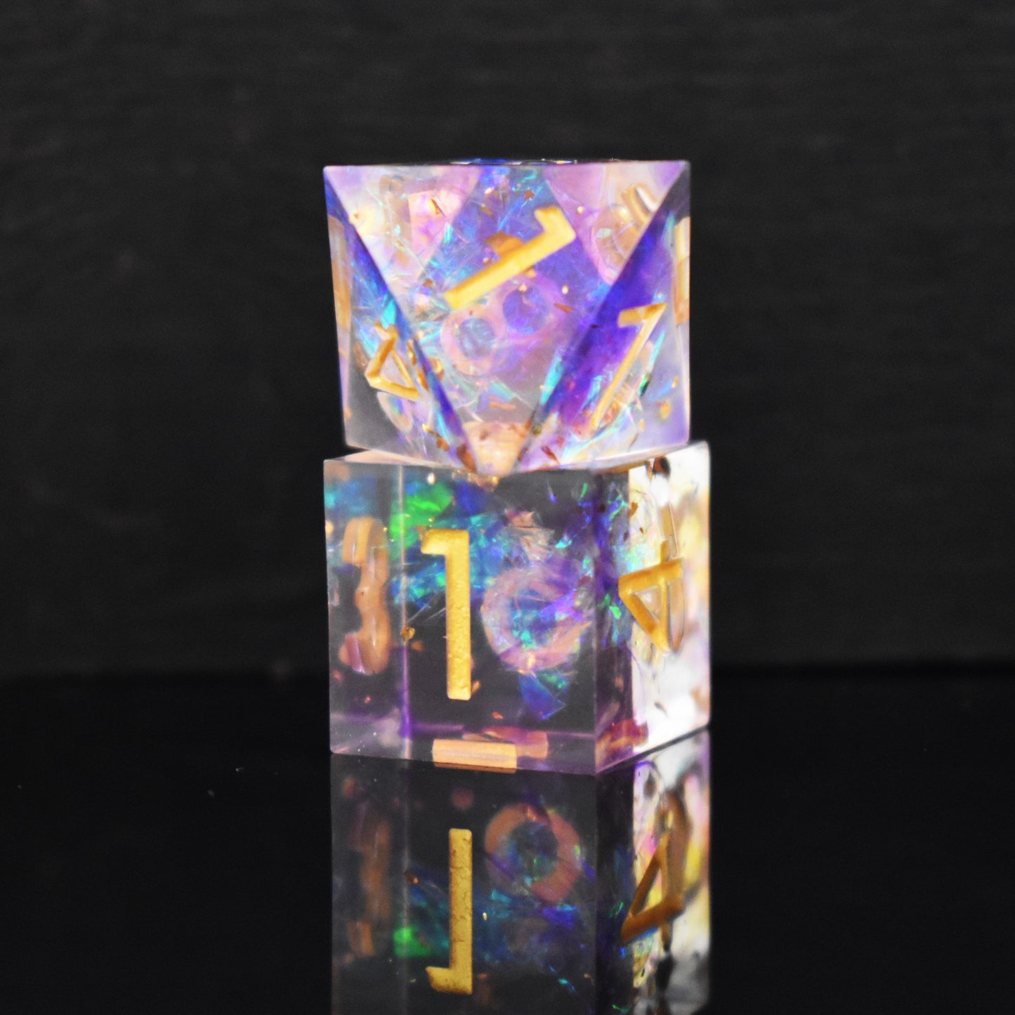 Astral Projection Sharp-Edged Resin Dice Set – 7-Piece Polyhedral RPG Dice