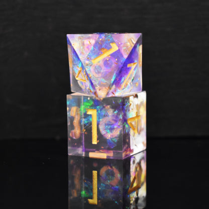 Astral Projection Sharp-Edged Resin Dice Set – 7-Piece Polyhedral RPG Dice