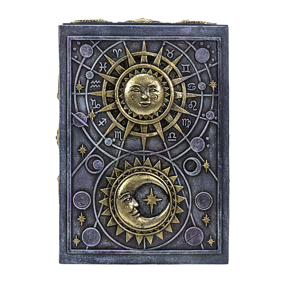Celestial Astrology Tarot Card Storage Box with Sun & Moon Design