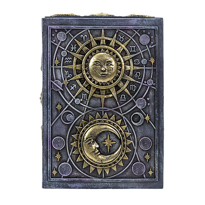 Celestial Astrology Tarot Card Storage Box with Sun & Moon Design
