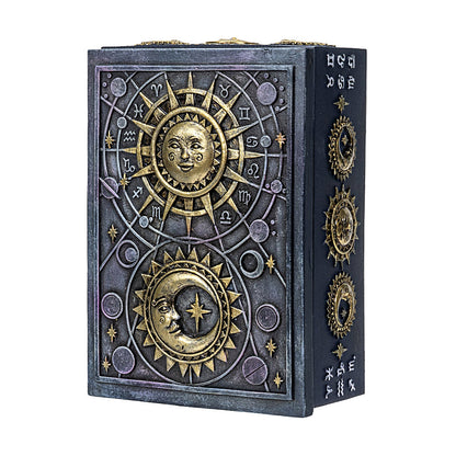 Celestial Astrology Tarot Card Storage Box with Sun & Moon Design