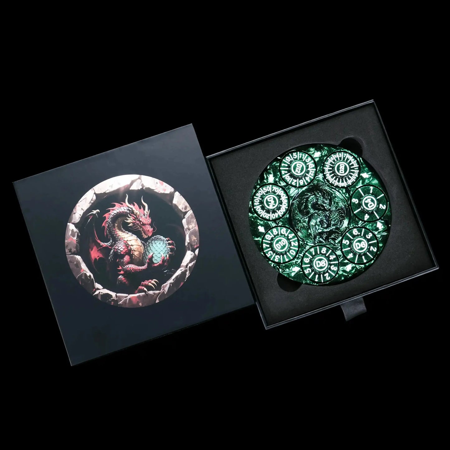 Unique Dice Spinner: 7-in-1 Metal 3D Relief Dragon DND Roulette Dice Spinner
