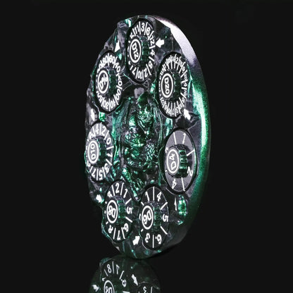 Unique Dice Spinner: 7-in-1 Metal 3D Relief Dragon DND Roulette Dice Spinner