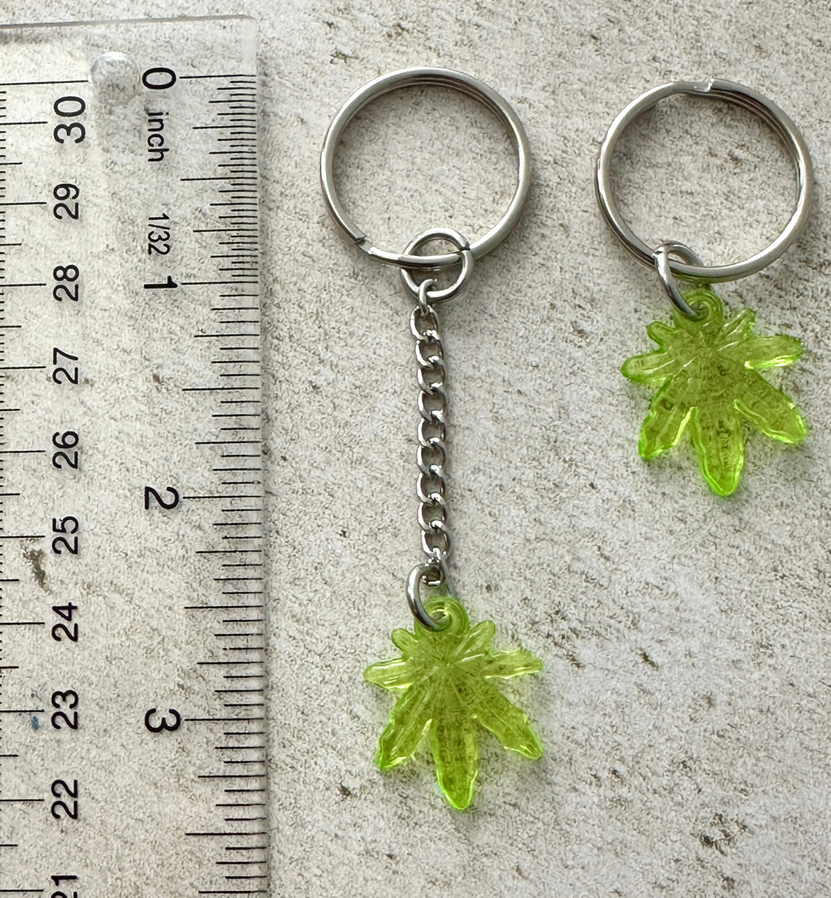 Cannabis Leaf Keychain, Weed Marijuana Stoner Bag Charm Keychain